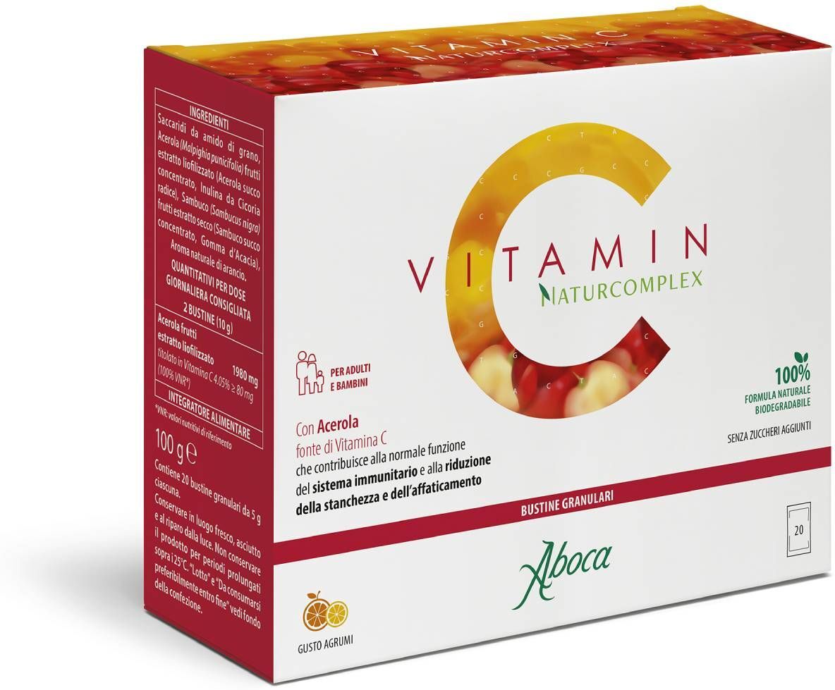 Aboca Vitamin C Naturcomplex Integratore Stanchezza 20 Bustine