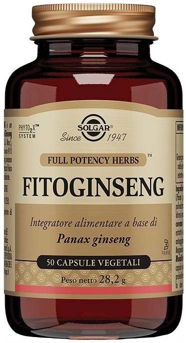 Solgar Fitoginseng Integratore A Base Di Panax Ginseng 50 Capsule Vegetali