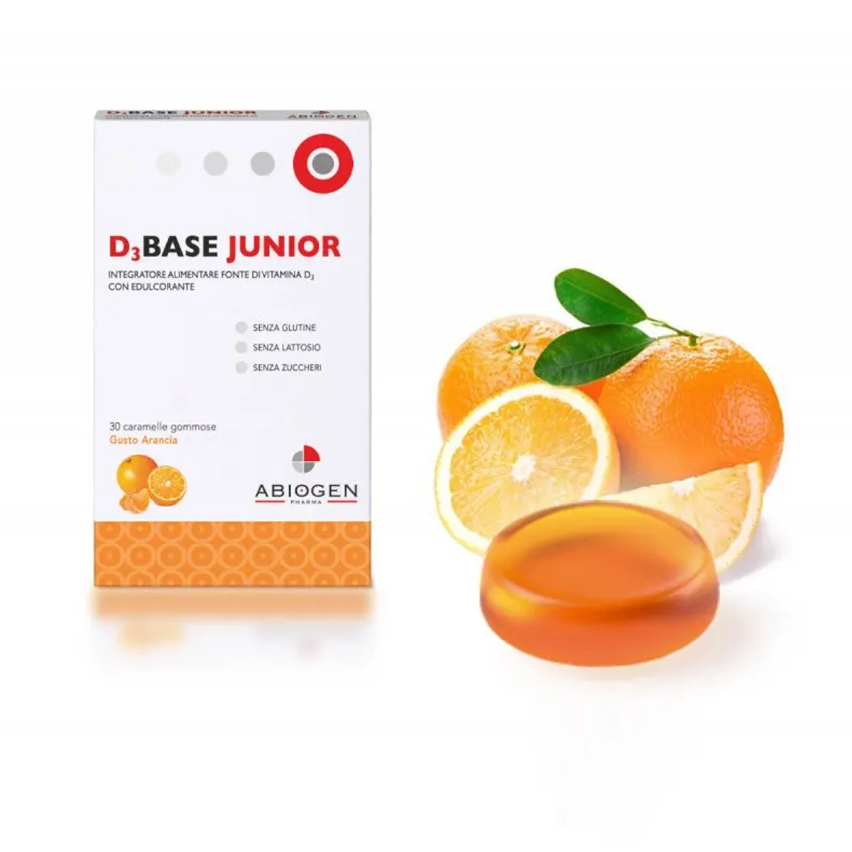 D3base Junior Integratore Vitamina D Gusto Arancia 30 Caramelle