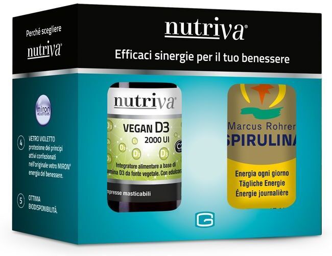 Nutriva Couvette Vegan D3 + Mr Spirulina 60+60 Compresse