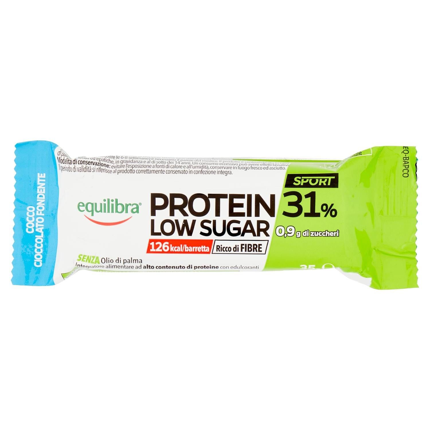 Equilibra Protein 31% Low Sugar Cocco E Cioccolato Fondente 35g