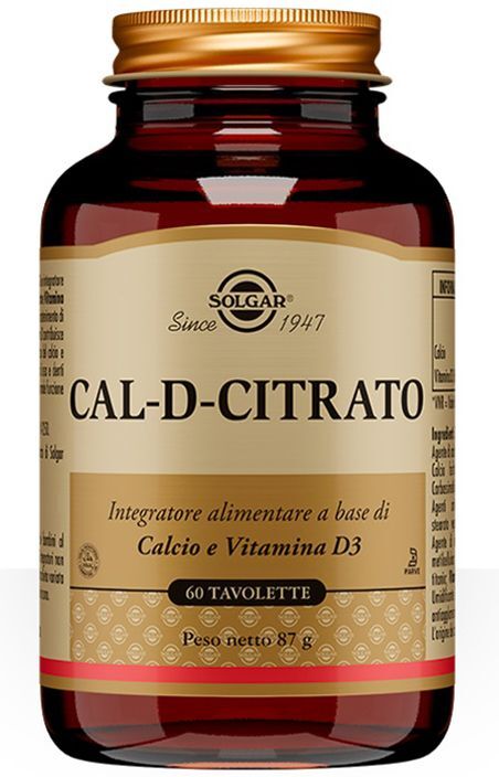 Solgar Cal D Citrato Integratore Ossa 60 Tavolette