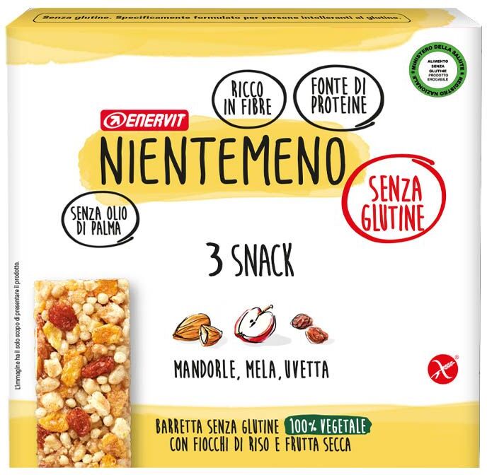 Enervit Nientemeno Snack Barretta Proteica Mandorla Mela Uvetta 3x21g