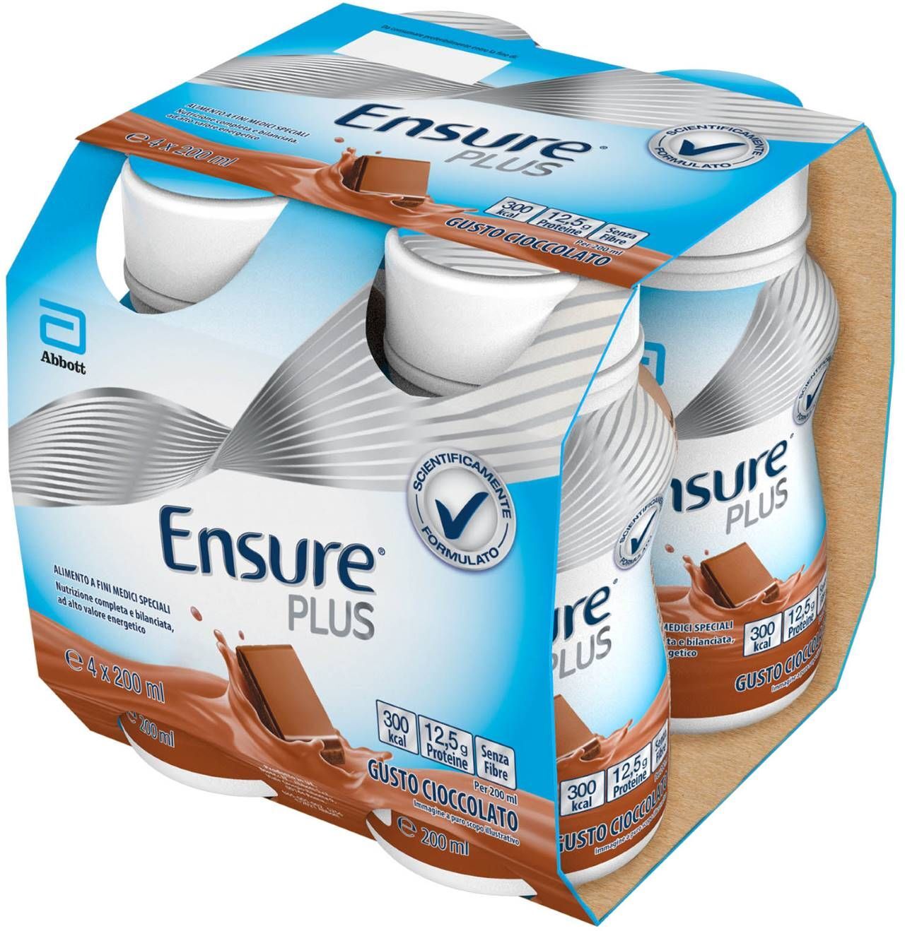 Ensure Plus Alimento Proteico Cioccolato 4x200ml