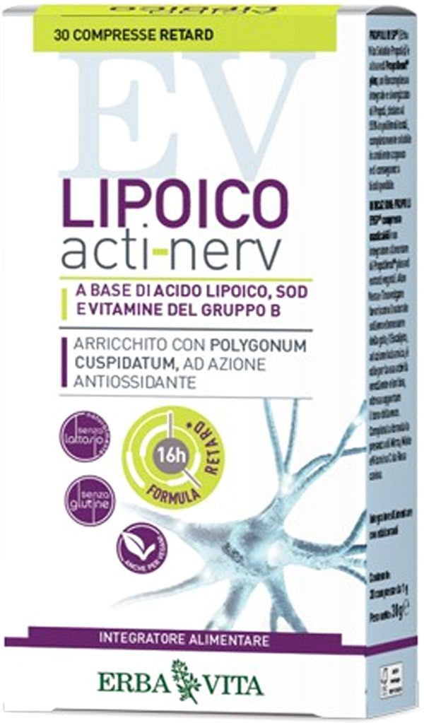 Erba Vita Lipoico Acti Nerv Retard Integratore Sistema Nervoso 30 Compresse