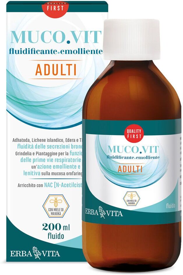 Erba Vita Mucovit Fluido Adulti Integratore Vie Respiratorie 200ml