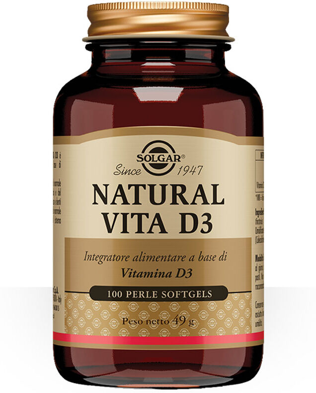 Solgar Natural Vita D3 Integratore Vitamina D3 100 Perle