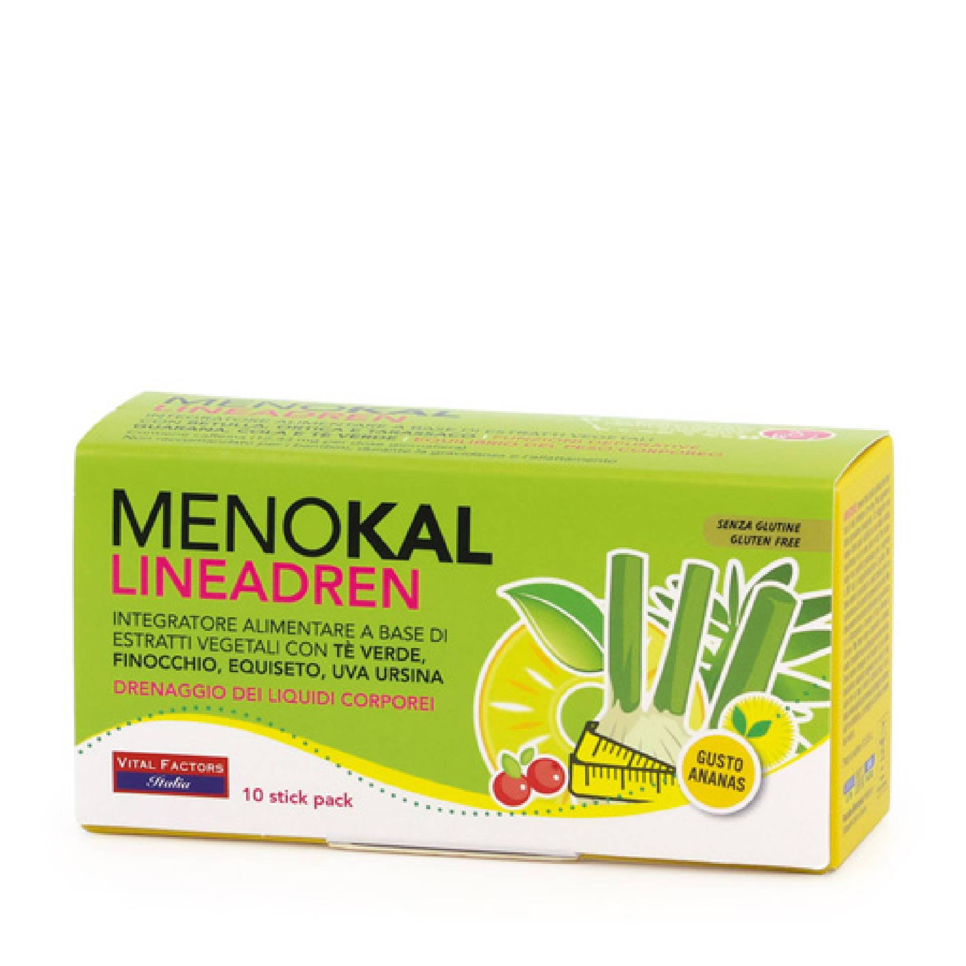 Vital Factors Menokal Lineadren Classic Ananas Integratore Drenante 10 Stick