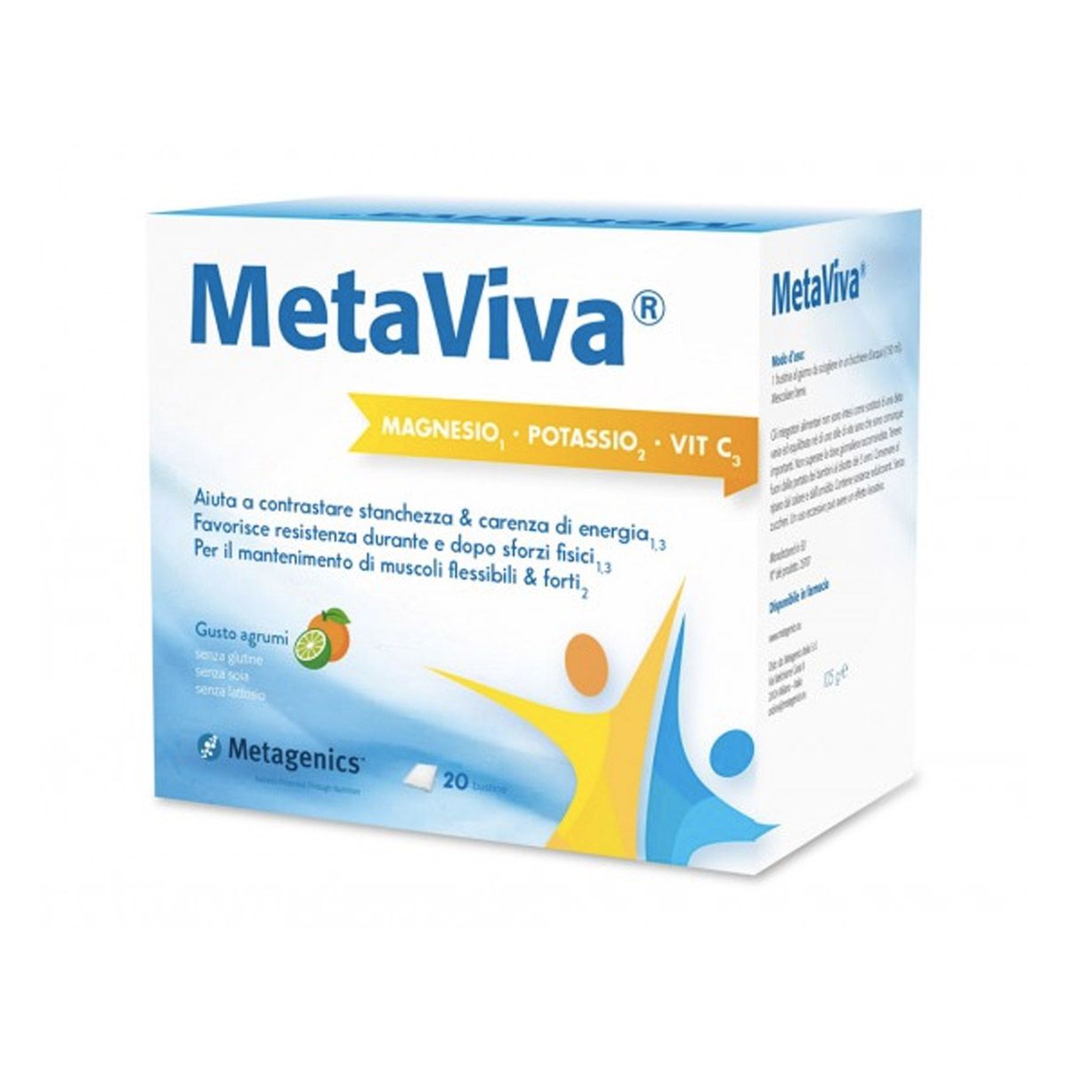 Metagenics Metaviva Integratore Di Magnesio Potassio E Vitamina C 20 Bustine