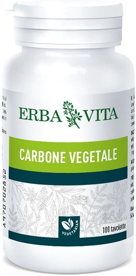 Erba Vita Carbone Vegetale Integratore Intestino 100 Tavolette