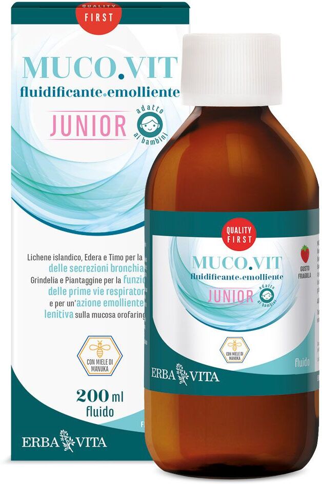 Erba Vita Mucovit Junior Fluido Fluidificante Emolliente Bambini 200ml