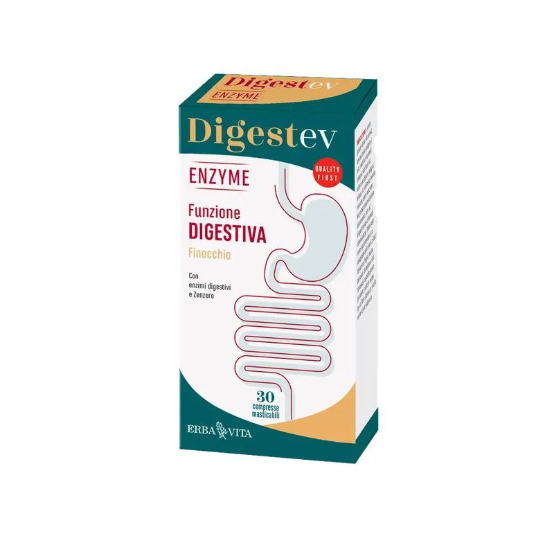 Erba Vita Digest Ev Enzyme Integratore Funzione Digestiva 30 Compresse