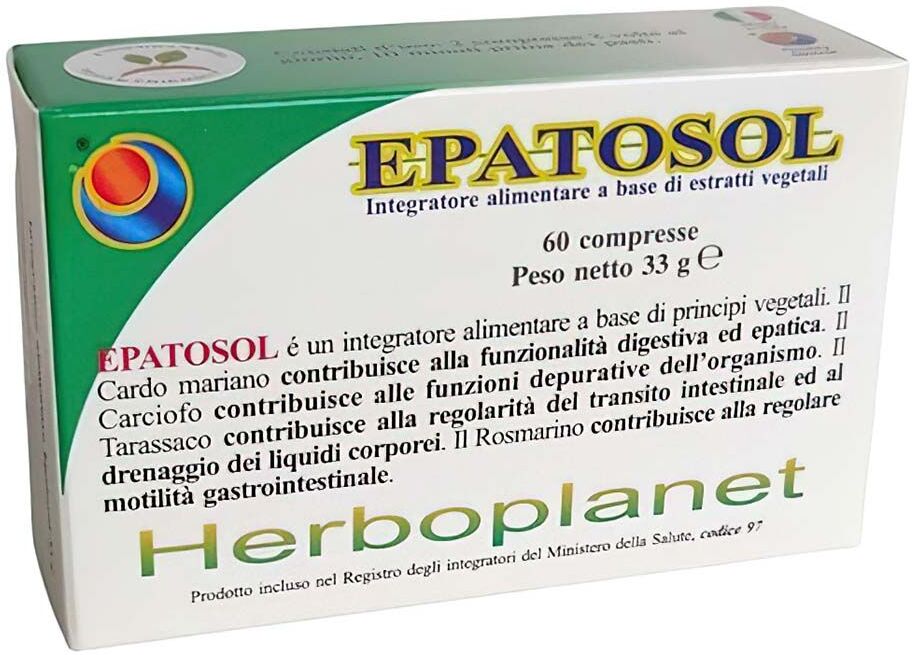 Herboplanet Epatosol Integratore Intestino 60 Compresse