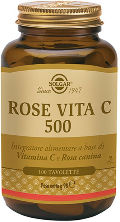 Solgar Rose Vita C 500 Integratore Vitamina C Rosa Canina 100 Tavolette