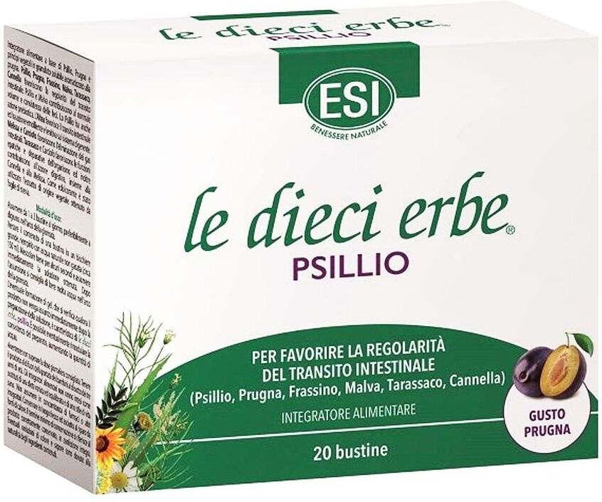 Esi Le Dieci Erbe Psillio Integratore Regolarità Intestinale 20 Bustine