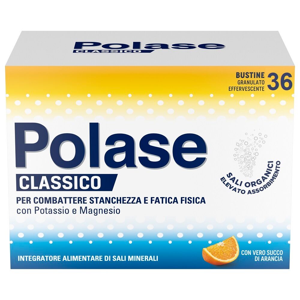 Polase Classico Magnesio E Potassio Integratore Alimentare Sali Minerali Gusto Arancia 36 Bustine