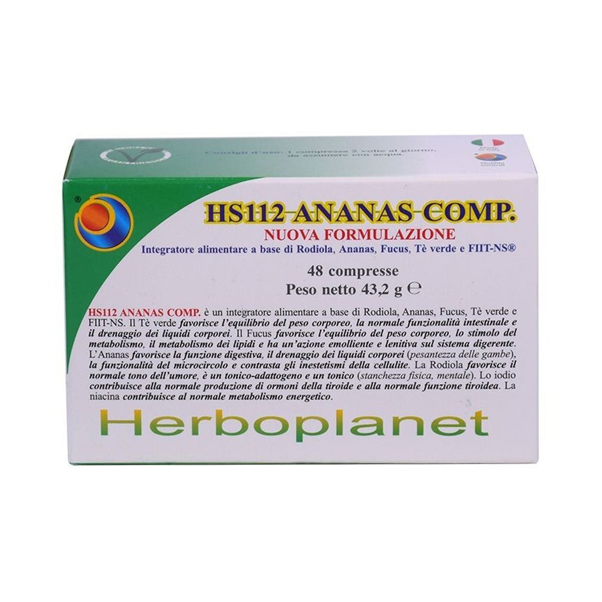 Herboplanet Hs112 Ananas Comp. Integratore Umore 48 Compresse