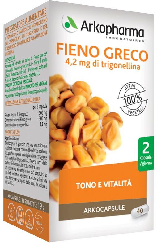 Arkofarm Arkopharma Fieno Greco Integratore Tono E Vitalità 40 Arkocapsule