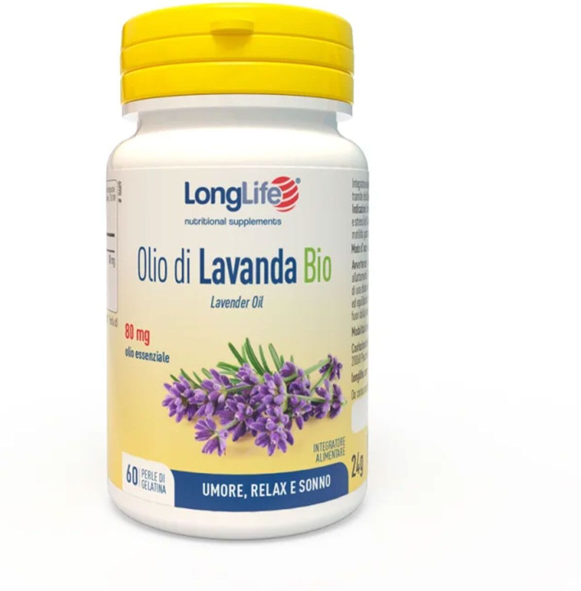 Longlife Olio Lavanda Bio Integratore Sonno 60 Perle