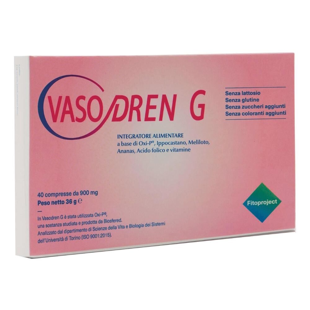 Fitoproject Srl Vasodren G 40 Compresse Da 500 Mg- Integratore Per Il Microcircolo