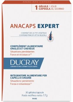 Anacaps Expert Ducray  Unghie e Capelli  Progressiv Integratore Alimentare 30 Capsule