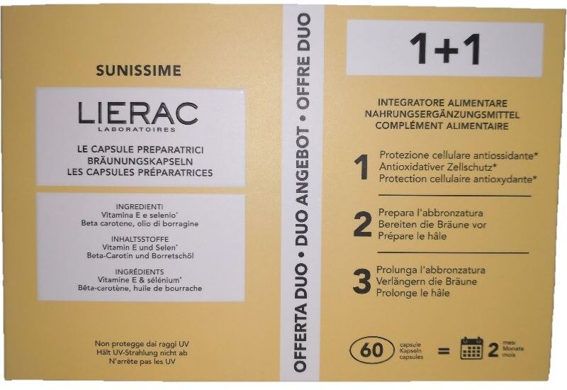 Lierac sunissime le capsule preparatrici per prolungare l'abbronzatura 2 x 30 capsule