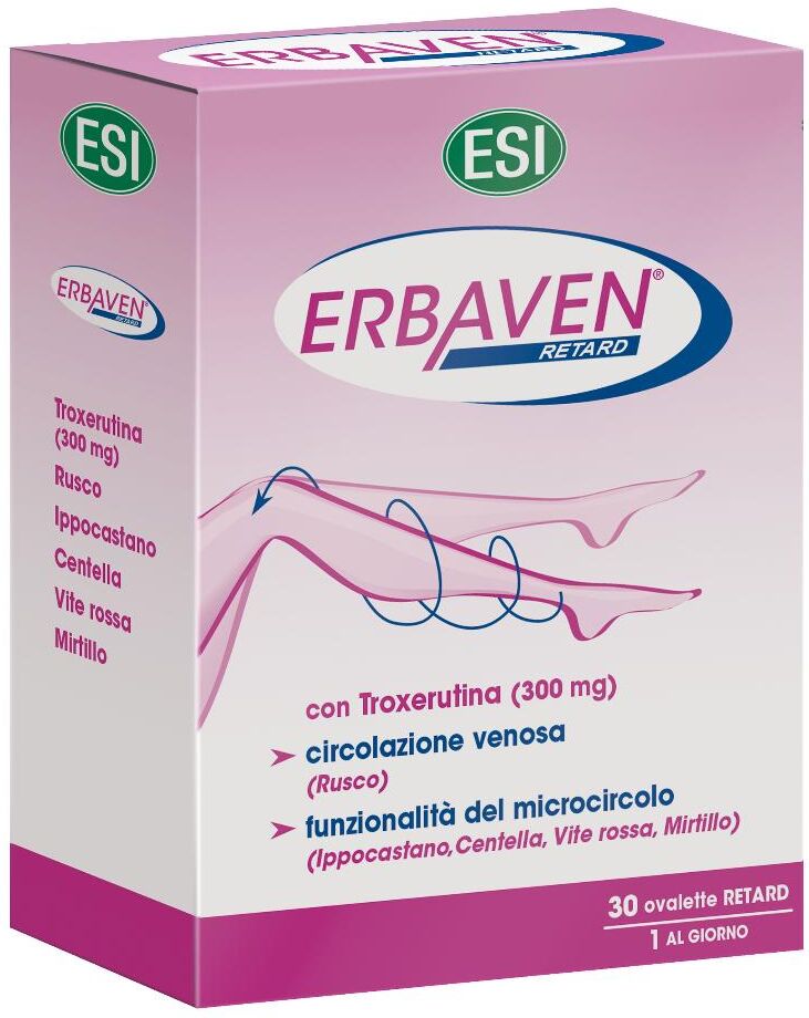 Esi  Benessere Gambe e Microcircolo Erbaven Retard Integratore 30 Ovalette