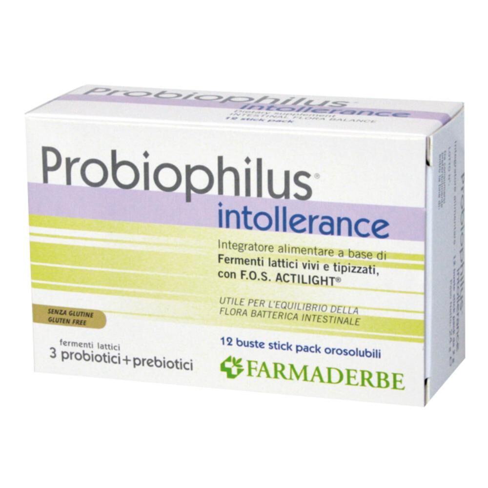 Farmaderbe Probiophilus Intollerance 12 Bustine 24 G