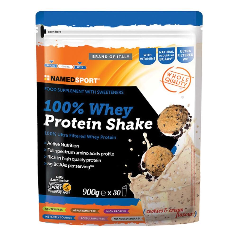 NAMEDSPORT Srl Named Sport 100% Whey Protein Shake Cookies &amp; Cream 900g