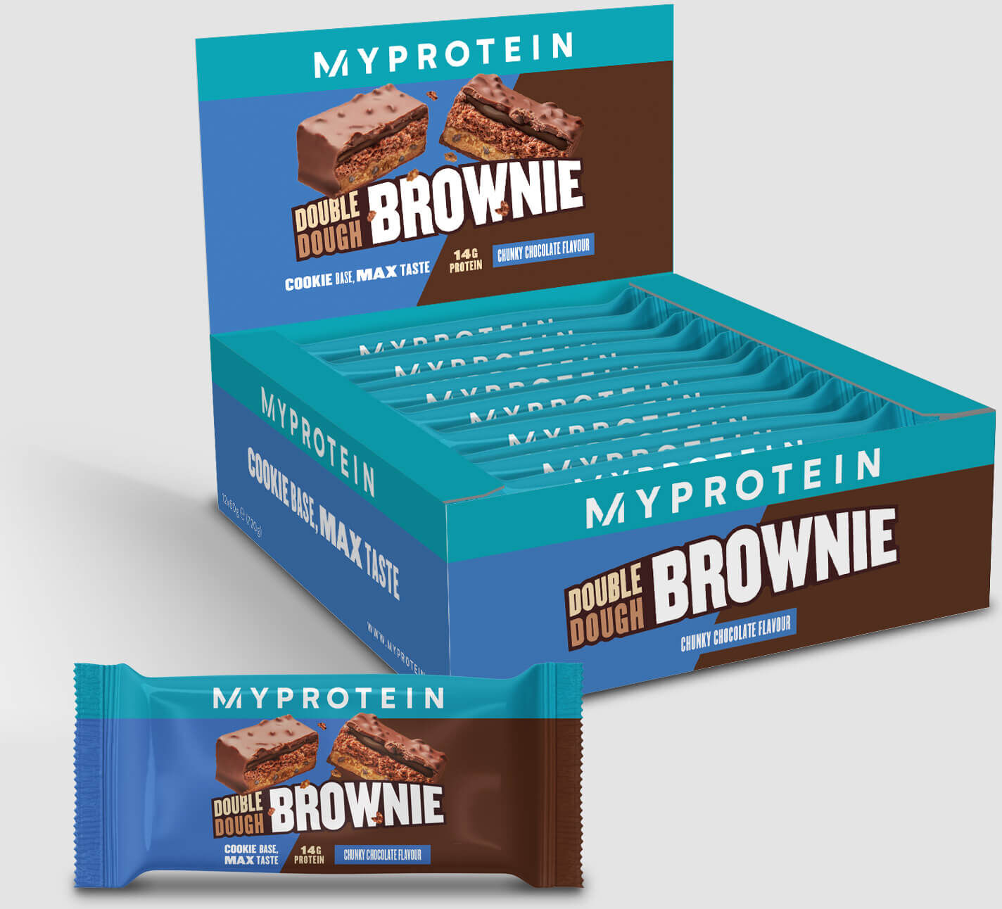 Myprotein Brownie con doppio impasto - 12 x 60g - Chunky Chocolate