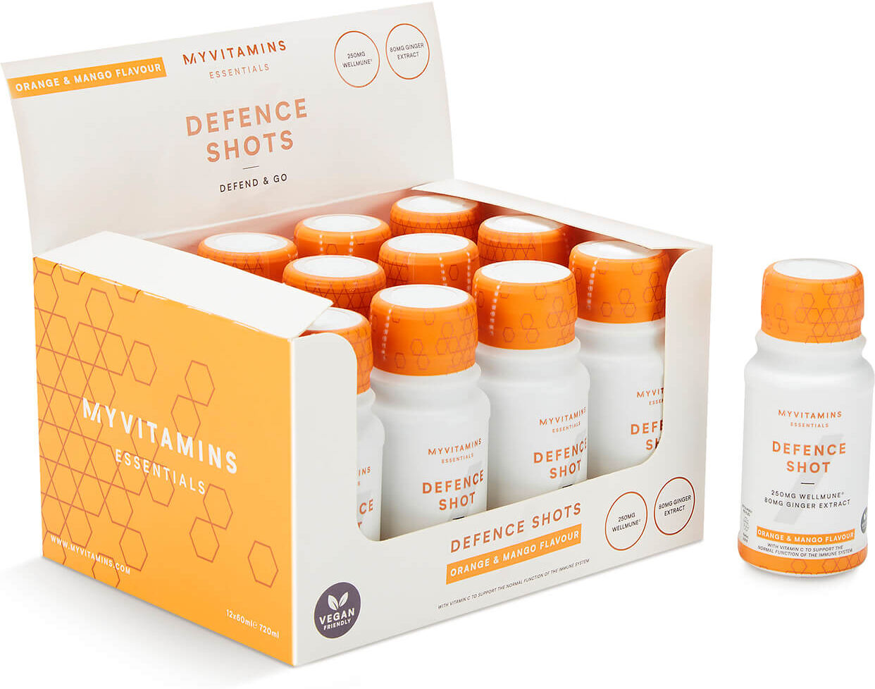 Myvitamins Defence Shots - 12 x 60ml - Orange & Mango