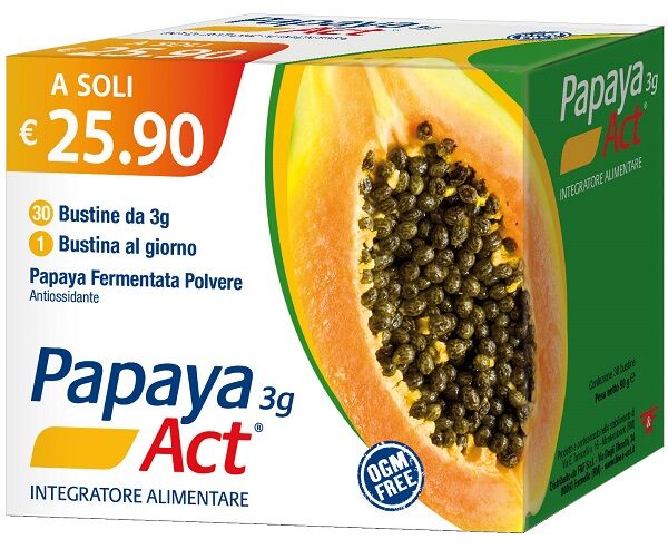 F&f Papaya Act 3 Grammi Integratore Alimentare 30 Bustine