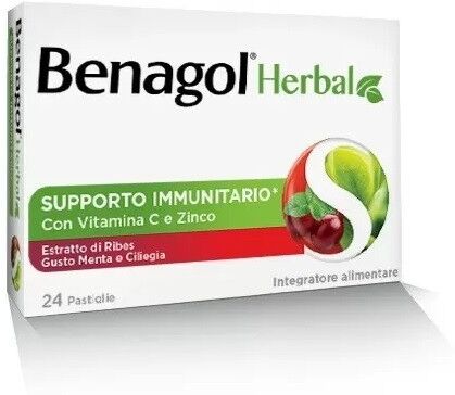 Reckitt Benckiser Benagol herbal menta e ciliegia 24 pastiglie