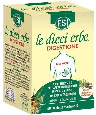 ESI Le Dieci Erbe Digestione No Acid 60 Tavolette