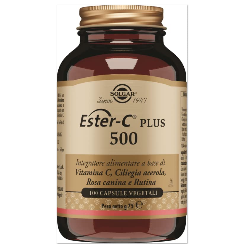Solgar Ester C Plus 500 mg Vitamina C Esterificata 100 capsule.