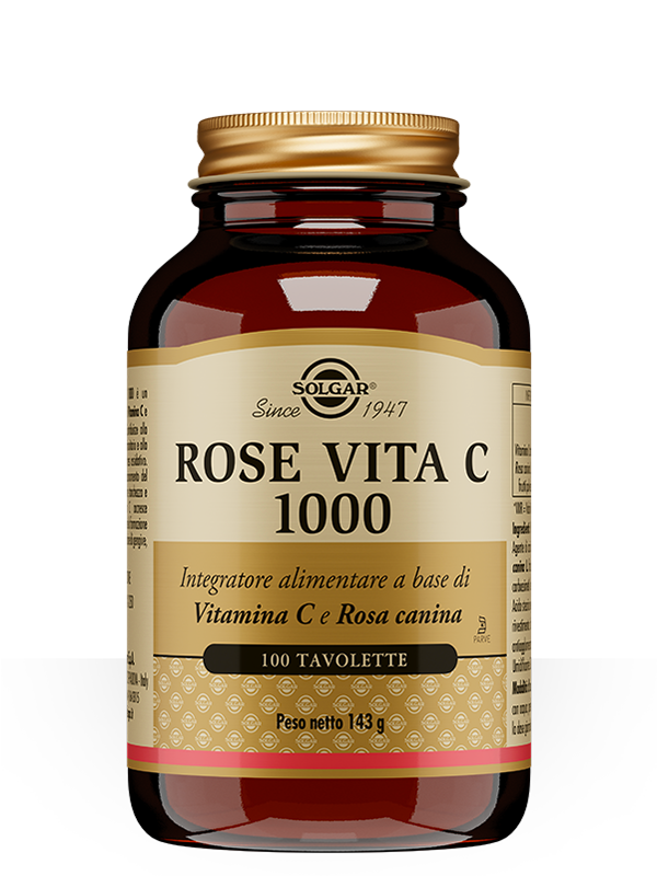 Solgar Rose Vita C 1000 Vitamina C Naturale 100 tavolette