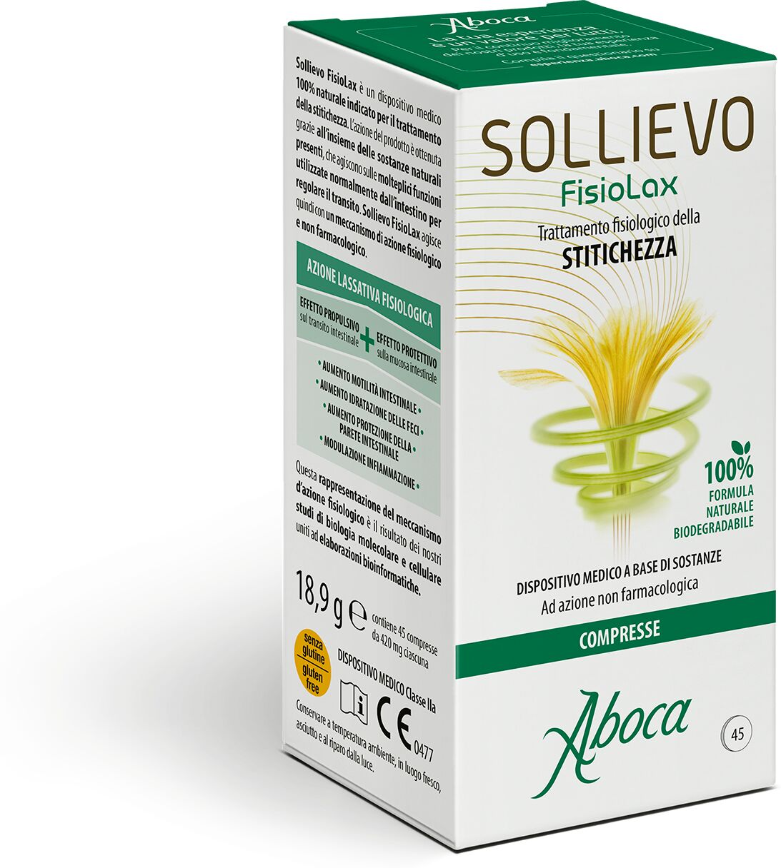 Aboca Sollievo Fisiolax Trattamento della stitichezza 45 Compresse