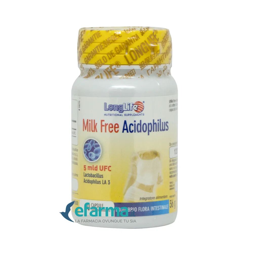 LongLife Milk Free Acidophilus Integratore Fermenti Lattici 60 capsule
