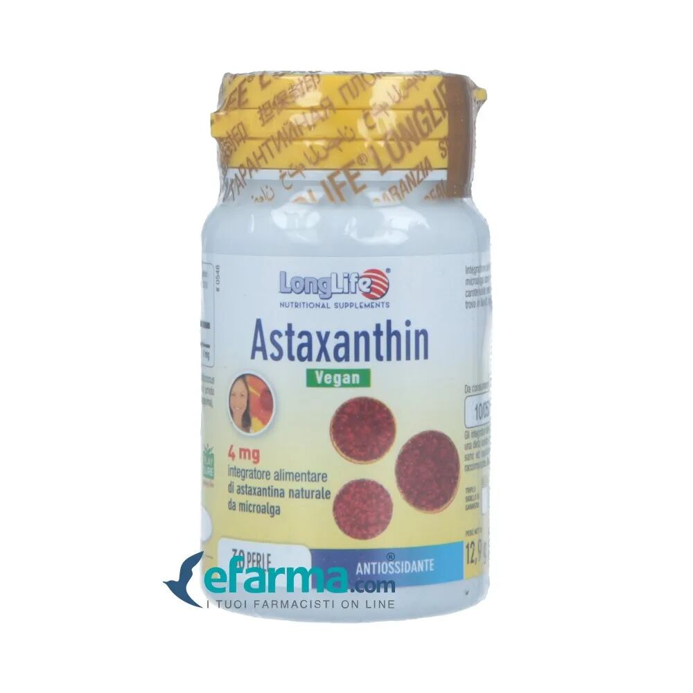 LongLife Astaxanthin Vegan Integratore Antiossidante 30 Perle