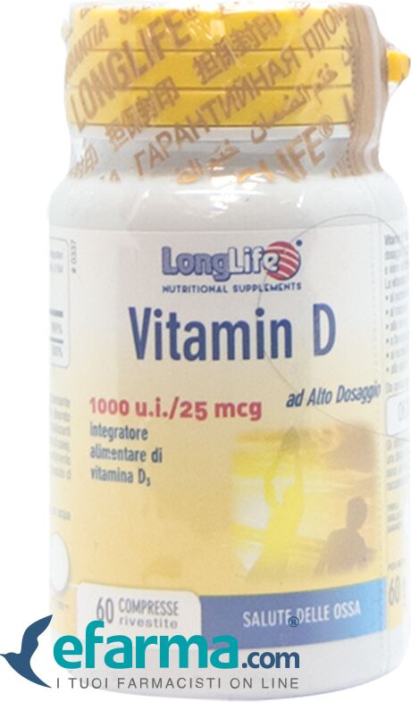 LongLife Vitamina D 1000 U.I. Integratore Ossa 60 Compresse