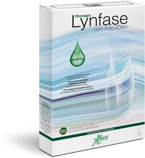 Aboca Lynfase Fitomagra Concentrato Fluido Integratore Drenante 12 Flaconcini