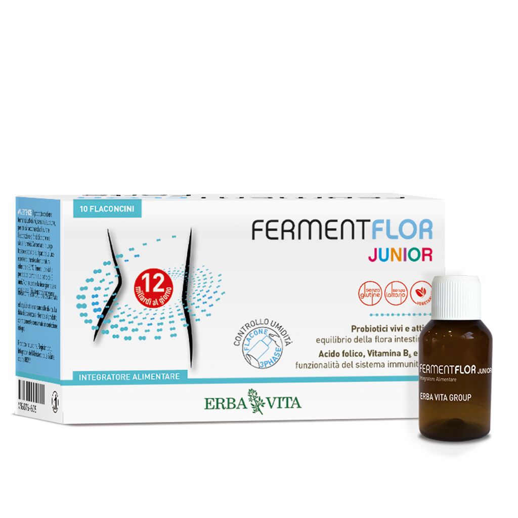 Erba Vita Fermentflor Junior Integratore Fermenti Lattici 10 Flaconcini