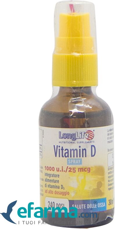 LongLife Vitamin D 1000 U.I. Integratore Ossa Spray 30 Ml