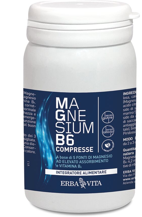 Erba Vita Magnesium B6 Integratore Magnesio e Vitamina B 60 Capsule