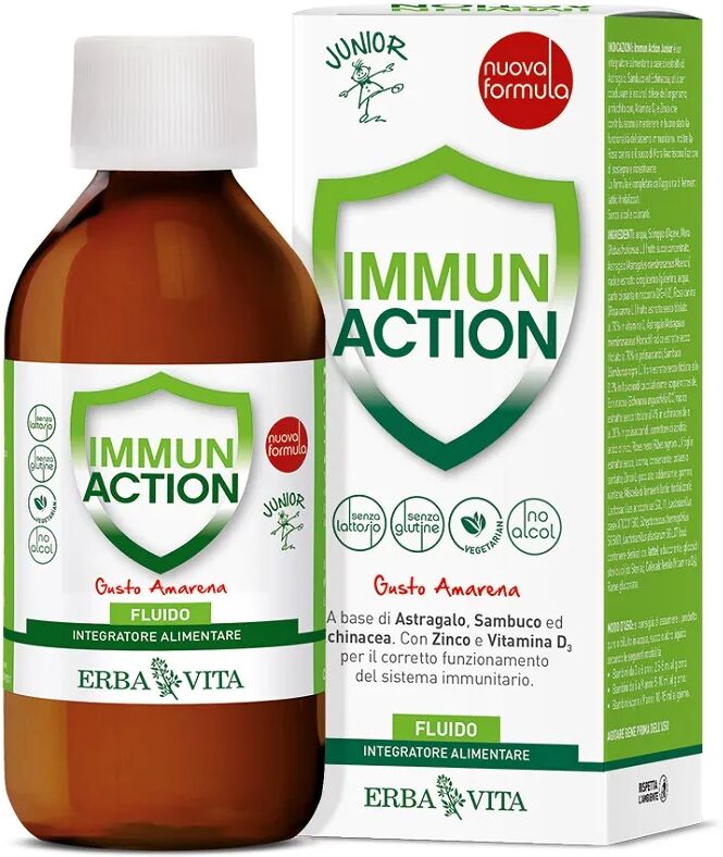 Erba Vita Immun Action Junior Integratore Per Le Difese Immunitarie 200 ml