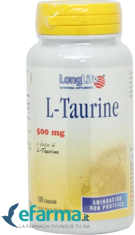 LongLife L-Taurine Integratore di Taurina 100 Capsule