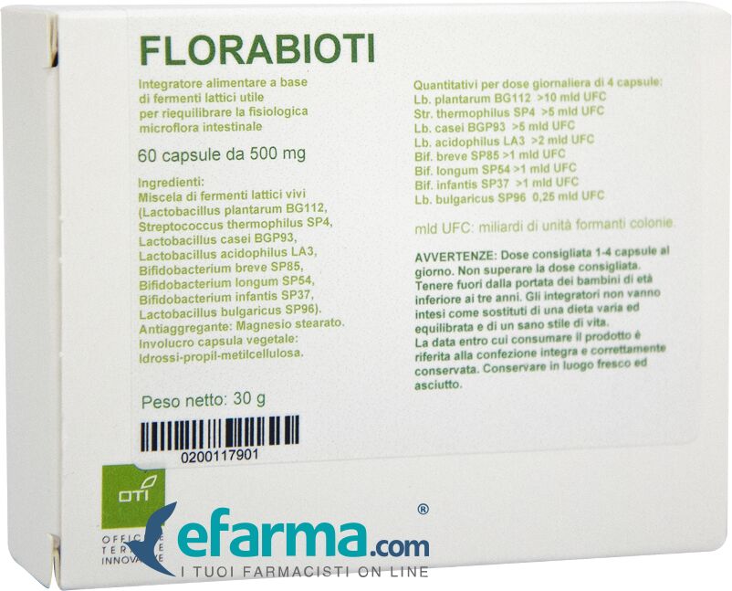 Oti Florabi Integratore Di Fermenti Lattici 60 Capsule