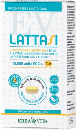 erba vita lattasi integratore intolleranza lattosio 30 compresse