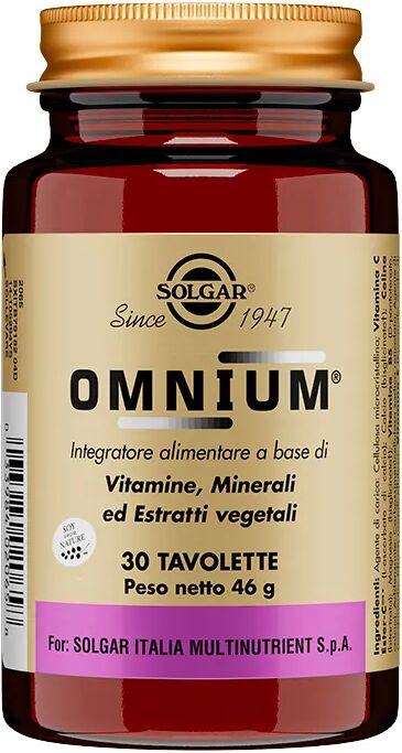 Solgar Omnium Integratore Vitamine Minerali 30 Tavolette