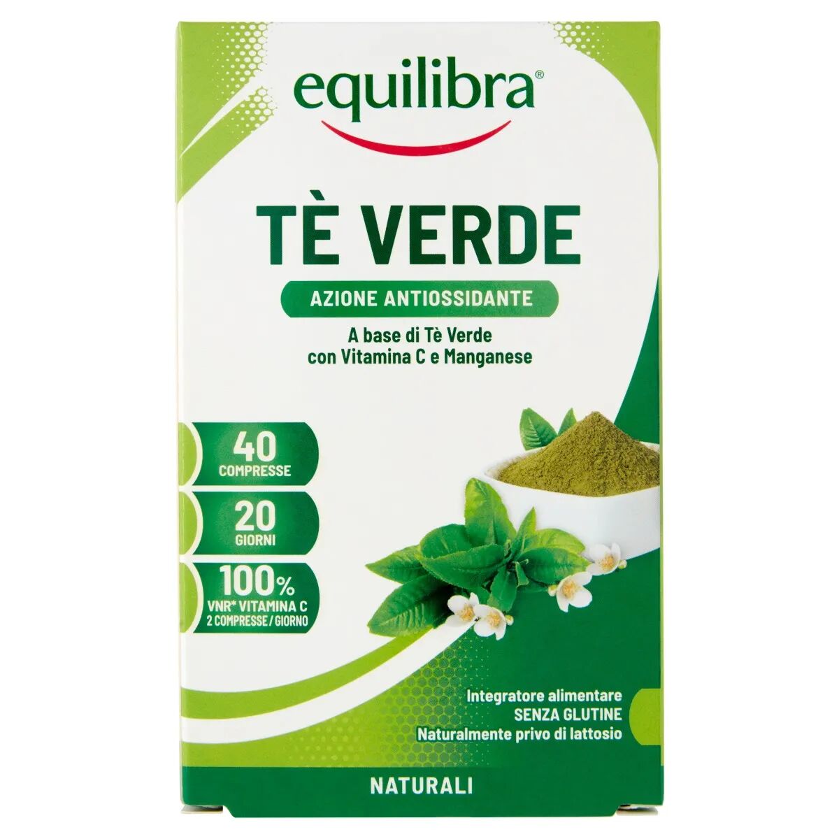 Equilibra Tè Verde Integratore Antiossidante Drenante 40 Compresse
